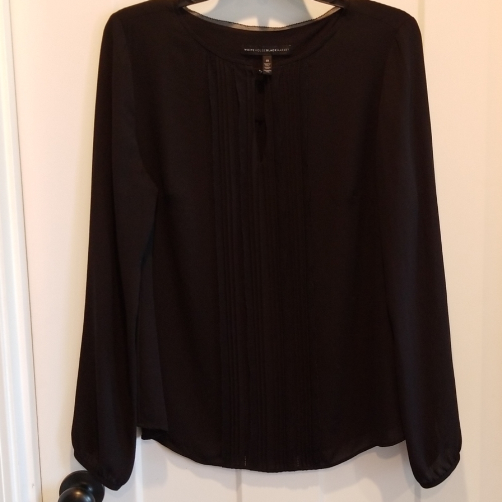 White House Black Market Size 10 Black Blouse